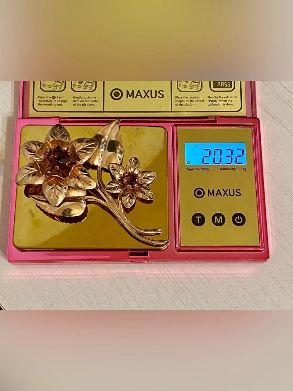 1940’s Sterling Silver Flower Brooch 925